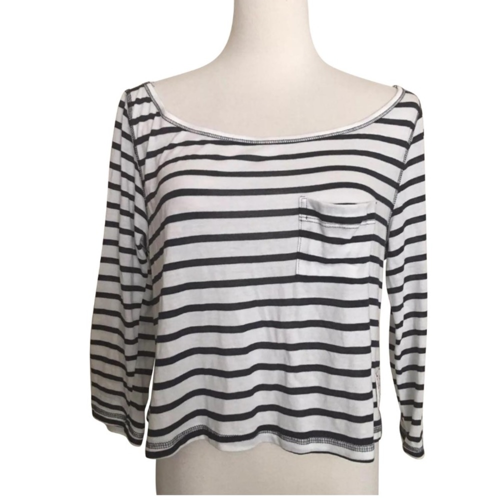 NWT Michael Stars Rivera Stripe Crop Tee